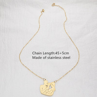 Collier de couples maman en acier inoxydable avec image personnalisée de la famille