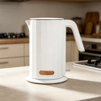 Bouilloire électrique Longbank nouvelle génération, 1,7 L, en plastique à double paroi et acier inoxydable, arrêt automatique, ébullition rapide, pour usage domestique et hôtelier