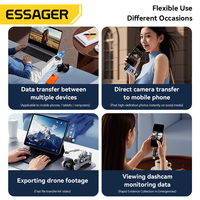 Lector de Tarjetas ESSAGER ES-DK01 de Doble Puerto, Ranura SD TF OTG USB 3.0, Tipo C USB 3.0 2.0 2 en 1, Lector de Tarjetas USB C a SD