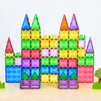 Magplayer - Bloques de Construcción Magnéticos Clásicos de 7,5 cm, Juguetes Educativos STEM, Impresión UV Personalizada, Colores Pastel Brillantes, Regalo para Niñas y Niños