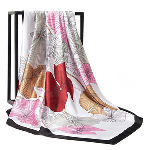 <span class=keywords><strong>Sciarpa</strong></span> stampata alla moda 2023 per <span class=keywords><strong>donna</strong></span> foulard in raso di seta di lusso sciarpe floreali leopardo Vintage Bandana su misura femminile - Product Image 1