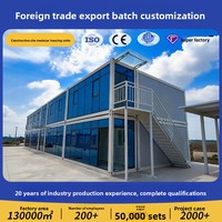 Maisons conteneurs modulaires préfabriquées à deux étages, prêtes à l'exportation, avec salon, bureaux sur site personnalisables et dortoirs, garantie 1 an