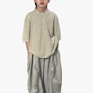 Vêtements pour enfants, haut pour garçons, polo, nouvelle collection été, t-shirt à manches courtes pour enfants, t-shirt à col pour enfants de taille moyenne et grande - Product Image 4