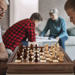 Premium 15 Inch <strong>Personalised</strong> Wooden <strong>Chess</strong> and Chinese Board Game <strong>Set</strong> Custom Corporate Gifts with Drawer Pieces for Indoor Use - Product Image 2