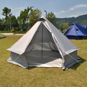 4-Person Mongolian Yurt Tent Pyramid <strong>Teepee</strong> Design with Chimney Output Hot <strong>Tipi</strong> Tent for Camping for 8 People - Product Image 3