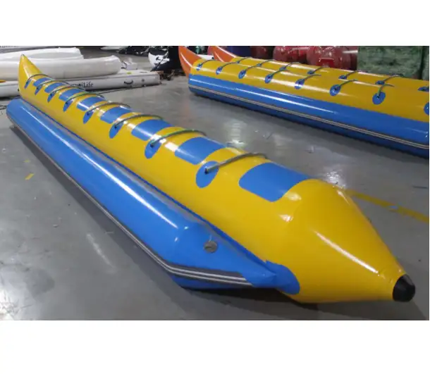 Barco de banana inflável para esportes aquáticos, tarpaulina de pvc portátil com design clássico de 8 pessoas, 0.9mm