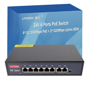 สวิตช์อีเธอร์เน็ต24V POE เอาท์พุทสวิตช์อีเธอร์เน็ต6พอร์ต1.5g หลายกิกะบิตง่ายต่อการจัดการสมาร์ท PoE 2อัปลิงค์1.5g - Product Image 2