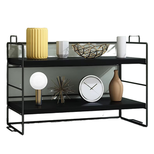 Organizador <span class=keywords><strong>de</strong></span> Dos Niveles <span class=keywords><strong>de</strong></span> Hierro Forjado Negro, Ecológico e Impermeable, para Baño, <span class=keywords><strong>Ducha</strong></span>, Cocina y Cosméticos - Product Image 1