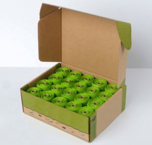 Sacs à déjections canines biodégradables en amidon de maïs de taille personnalisée, écologiques, portables, avec poignée, compostables - Product Image 6