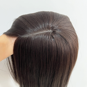 Extensiones de Cabello Humano Europeo Virgen <span class=keywords><strong>Balayage</strong></span> Marrón <span class=keywords><strong>Oscuro</strong></span> al por Mayor, Toppers de Encaje HD 6x7 7x7 8x8 con Forro de Seda Diamantado para Uso Diario para Mujeres - Product Image 2
