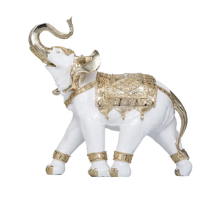 インド象樹脂像彫刻手芸金黒置物装飾製品タイプ工芸品 - Product Image 3