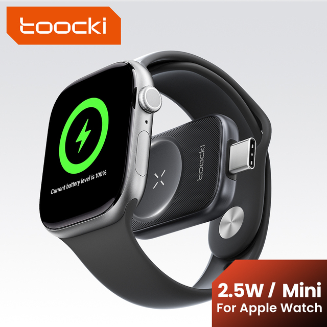 Toocki Magnetic Wireless Watch Charger 2.5W Type-C for Watch SE 2/3 Series & Ultra 1-3 Portable Travel Use