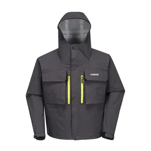 공장 사용자 정의 낚시 착용 통기성 2.5L 다중 포켓 넘어 가기 재킷 방수 낚시 재킷