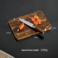 Ensemble de planches à découper rectangulaires en bois pour la cuisine, en bois d'acacia naturel, avec presse-agrumes et poignée intérieure