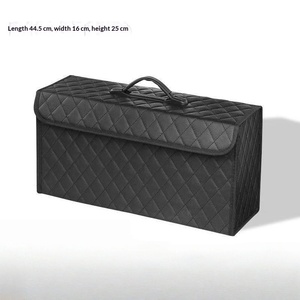 Boîte de rangement pour voiture en cuir imperméable, grande capacité, pliable, pour console centrale et coffre Tesla - Product Image 1
