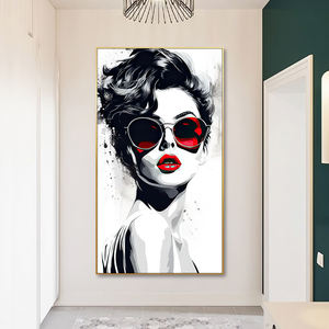 Guanjun <span class=keywords><strong>Rouge</strong></span> <span class=keywords><strong>Blanc</strong></span> et <span class=keywords><strong>Noir</strong></span> Couleur <span class=keywords><strong>Noir</strong></span> Décoration Murale <span class=keywords><strong>Peinture</strong></span> Salon Abstrait Boho Toile <span class=keywords><strong>Peinture</strong></span> - Product Image 1