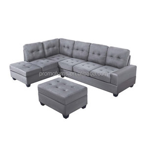 Sofa Serat Mikro 3 Buah dengan Penyimpanan Chaise Lounge Ottoman dan Pemegang Cangkir - Product Image 2