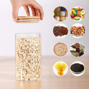 Recipientes Herméticos de Vidrio de Borosilicato de Alta Calidad para Almacenamiento de Alimentos con Tapas de Bambú - Product Image 3