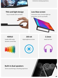 Monitor Portatile IPS <span class=keywords><strong>da</strong></span> 18,5 Pollici 120Hz con Custodia in Pelle, <span class=keywords><strong>Secondo</strong></span> Schermo Esterno con Cavo Type-C per Laptop, Telefono, Switch, PS5 - Product Image 3