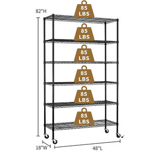 Hiện đại 6 tầng <span class=keywords><strong>NSF</strong></span> có thể điều chỉnh dây thép Kệ Kệ <span class=keywords><strong>Rack</strong></span> với bánh xe - Product Image 4