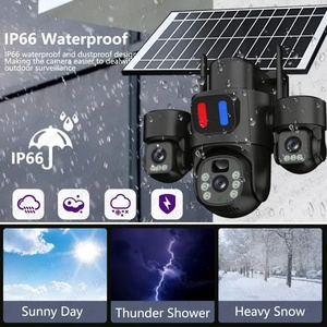 Eseecloud Three Lens 360 PTZ 15MP HD IP66 Human Detection Outdoor <b>Security</b> IP Surveillance WiFi CCTV 4G Sim Card Solar Cameras - Product Image 4