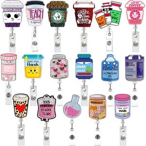 Porte-badge personnalisé en acrylique pailleté pour tasse à café porte-badge étudiant infirmier pour l'école et le <span class=keywords><strong>bureau</strong></span> <span class=keywords><strong>accessoires</strong></span> - Product Image 1