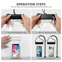 Nouvelle conception, étui étanche pour téléphone portable à clip facile, étui étanche pour téléphone pour kayak, natation, utilisation en extérieur