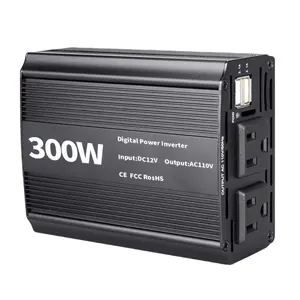 Inverter daya mobil 300w, dc 12v hingga 110v 220v ac