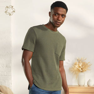 Waffle in bambù organico Tshirt Waffle termico sostenibile manica corta Eco Friendly Bambus Tshirt <span class=keywords><strong>termica</strong></span> Waffle manica corta - Product Image 3