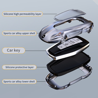 Étui de protection de clé de voiture en alliage de zinc et silicone de luxe pour Geely Boyue L Boyue Cool Haoyue L, coque de protection de clé intelligente à 4 boutons