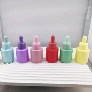 20ml Flat Shoulder Glass <b>Bottle</b> Macaron Color <b>Dropper</b> Type For Essential Oil Serum Cosmetic Dispensing Empty <b>Bottle</b> - Product Image 3