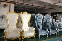 Chaise de mariage royale à dossier haut, vente chaude, pas chère, chaise de mariage de luxe, trône royal pour le marié et la mariée
