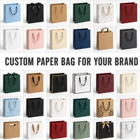 Sac en papier kraft blanc écologique personnalisé avec poignée pour l'emballage des bougies, les cadeaux et les achats