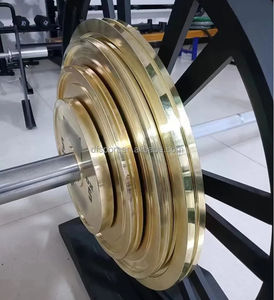 تصميم جديد مطلي بالذهب ألواح الحديد للياقة البدنية معدات الوزن الصلب الأوزان الحرة - Product Image 4