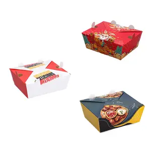 Hot Selling Oem Odm Op Maat Gemaakt Multi-Size Food Grade Recycle Kraft Food, Verpakking Weg Te Halen Papieren Lunchboxen/