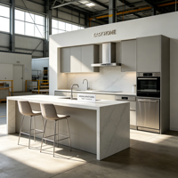 Armoires de cuisine modulaires en kit économiques, style Shaker blanc