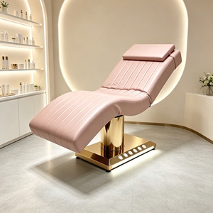 Luxury Adjustable Height <b>Foldable</b> Beauty Salon Curved pink Beauty Massage <b>Table</b> Lash Bed - Product Image 3