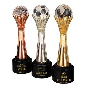 Gold Silver Bronze Resin <strong>Globe</strong> <strong>Golf</strong> Football <strong>Ball</strong> Event Crystal Trophy Award MH-J0746 - Product Image 4
