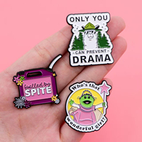 Broches en émail 'Only You Can Prevent Drama Llama' - Humour et satirique - Bijoux de revers - Vente en gros