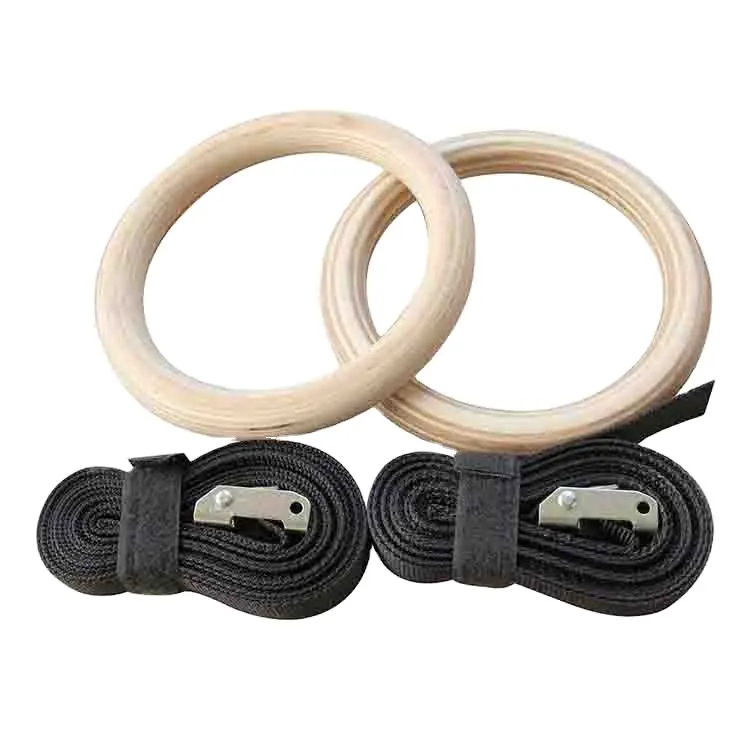 Hot Selling Wooden Gymnastics Ring For Adjustment Of Shoulder Strap Strength Fitness Training Gymnastics Dip Ring