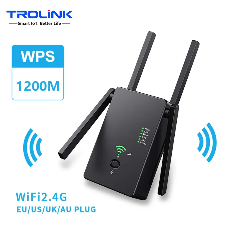 TROLINK Factory Cheap Price Wireless Long Range Extender 2.4Ghz and 5.8Ghz WiFi Repeater Signal Amplifier
