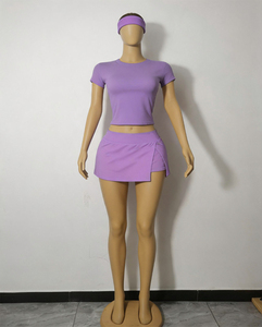 Conjunto de 3 Piezas para Mujer: Minifalda con Diadema, Logotipo Personalizado, Estilo Holgado, Moderno, de Alta Calidad, Informal, Transpirable, de Algodón, Verano 2026, OEM - Product Image 2