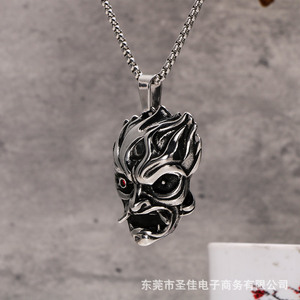 Collar con Colgante de Acero Inoxidable con Diseño de Colmillo de Diablo Retro SP1076, Joyería de Moda con Expresión de Dibujos Animados - Product Image 5