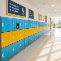 Casier intelligent Toppla moderne en plastique ABS pour lycée, casier de plage intelligent, casier de gym à empreinte digitale, armoire scolaire pour enfants