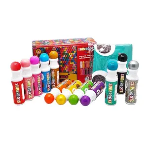 set kleur marker Suppliers-Fun Art Supplies Niet Giftig Wasbaar Dot Markers Dot Markers Voor Kids Set Schort Mouwen Voor Peuters & Kleuters