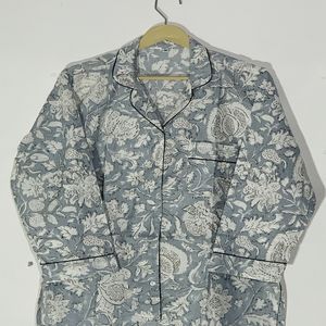 Vintage Style 100% Cotton Pajama Set Long <b>Pant</b> - Cotton Nightwear, Women's Bohemian Summer Sleepwear & Loungewear Gift - Product Image 6