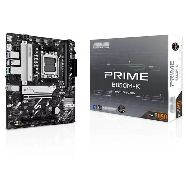 PRME B850M-K B850 MATX Motherboard, A5, PCIe 5.0 Ready, Two M.2 Slot Realtek 2.5Gb Ethernet, USB 5Gbps Type-C
