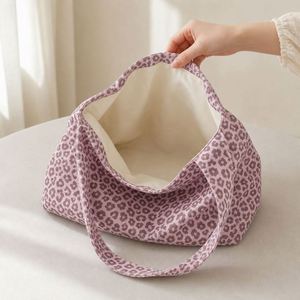 Leopard Print Oversized <b>Slouchy</b> Canvas Tote <b>Bag</b> Heavy Cotton <b>Shoulder</b> <b>Bag</b> for Shopping Travel Daily Use Custom Logo - Product Image 2