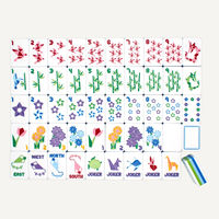 Jeu de tuiles de mahjong américain Origami Kite Wildlife, 160 pièces, en acrylique blanc, motifs multicolores origami cerf, tortue, girafe