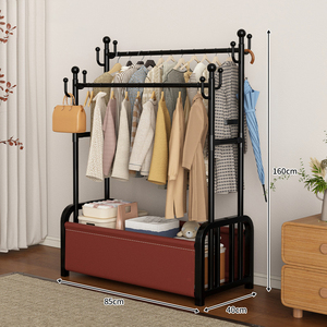 Perchero de pared con 6 ganchos para ropa, organizador de entrada - Product Image 3